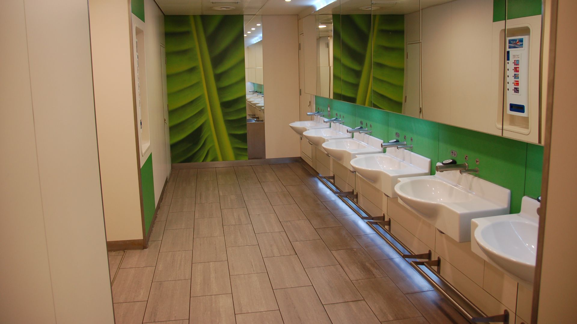 bathroom at Stansted International Airport, UK