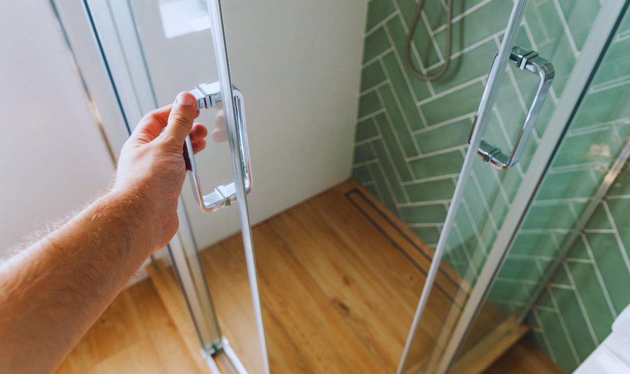 sliding door bathroom