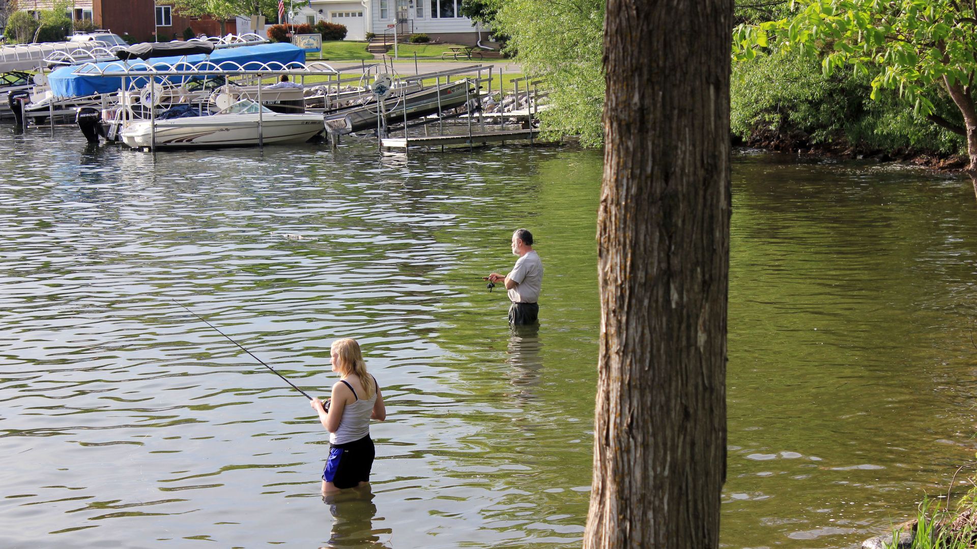 Pictures of Unspecified places in Souther Wisconsin
Free Public Domain Stock Photo of two people fishing on Rock Lake
