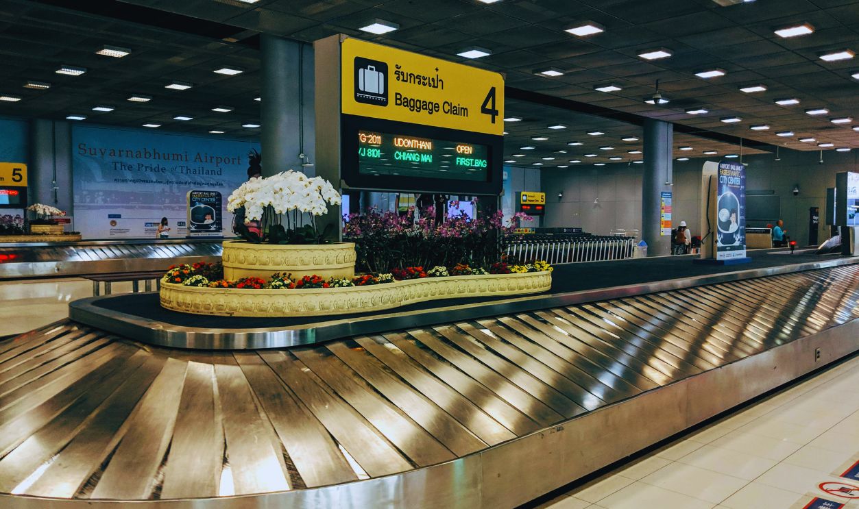 A Luggage Conveyor Inside Airport