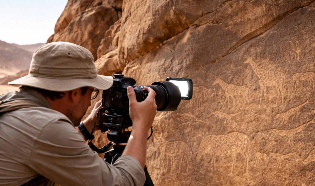 Documenting ancient petroglyphs in Sahara