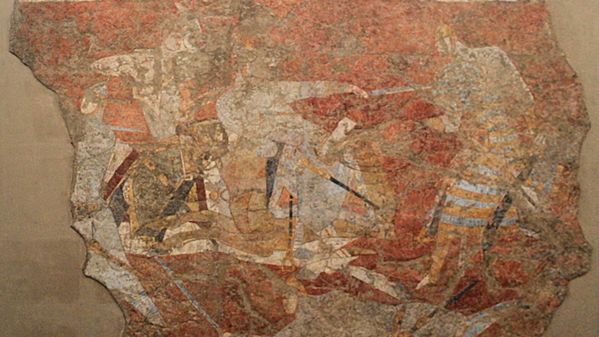Dushanbe - National Museum of Antiquities - Wall Painting from Penjikent