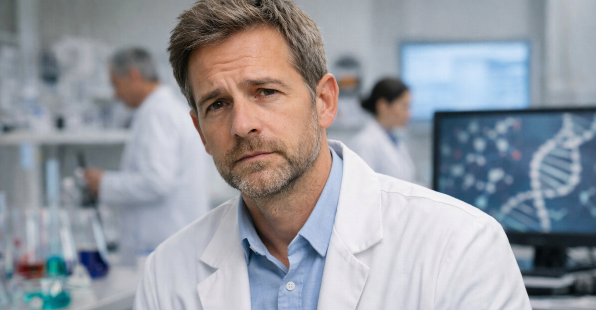 Scientist in modern laboratory setting