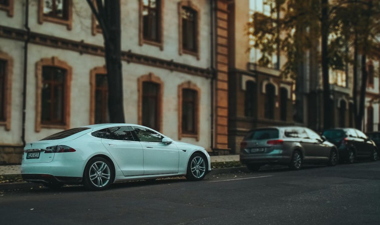 Motor Vehicles Parked on the Road