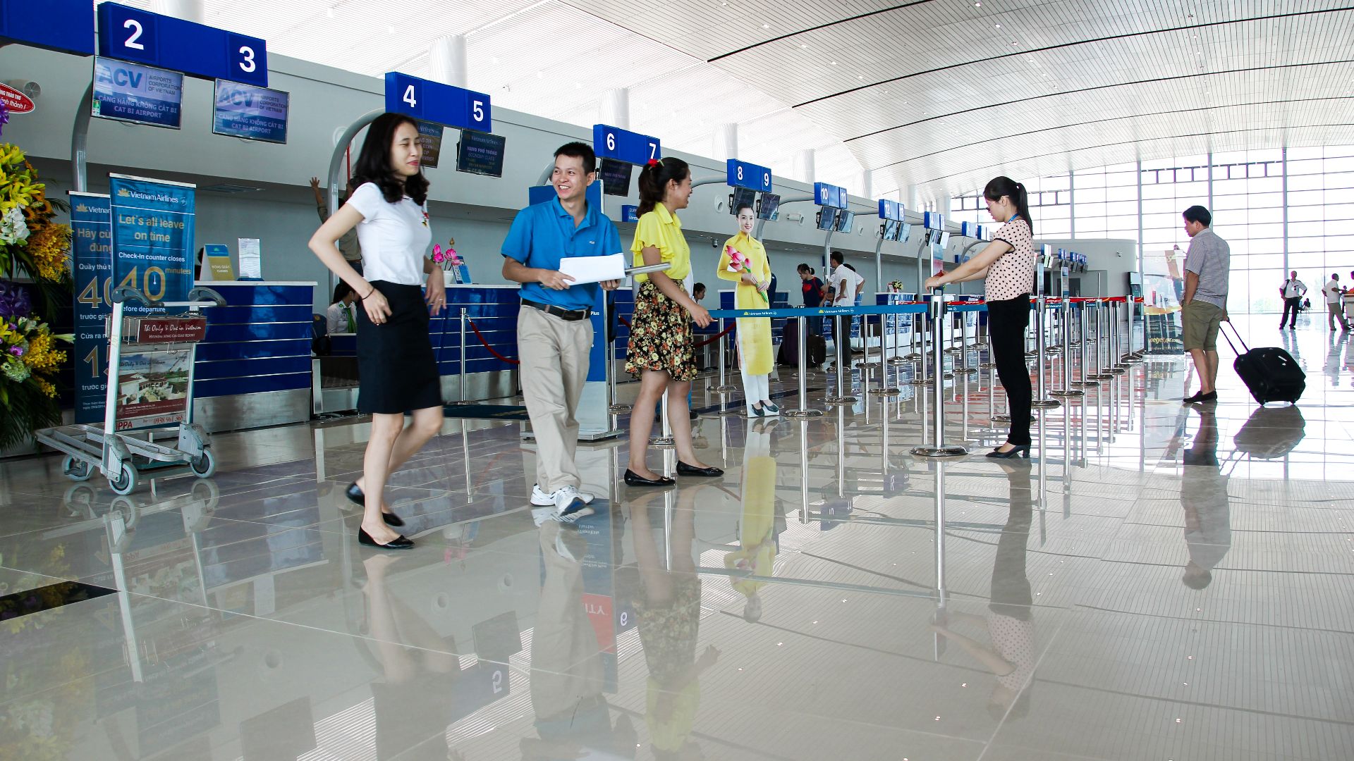 Khu vực check-in cảng hàng không Cát Bi