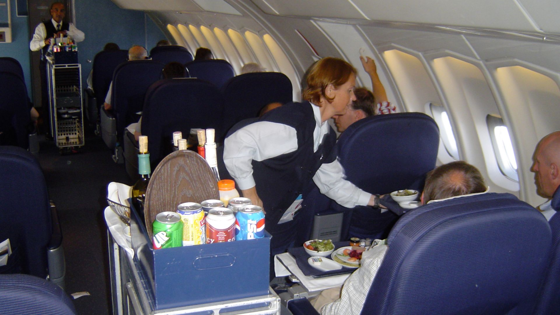 inflight service by a stewardess