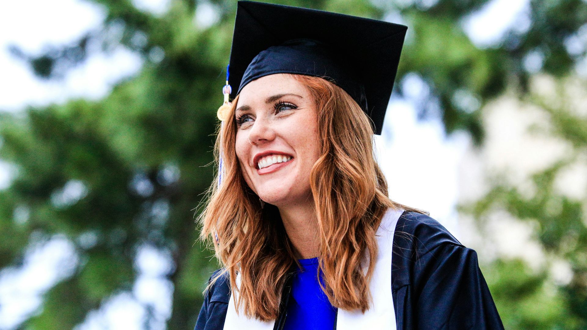 woman wearing academic gown