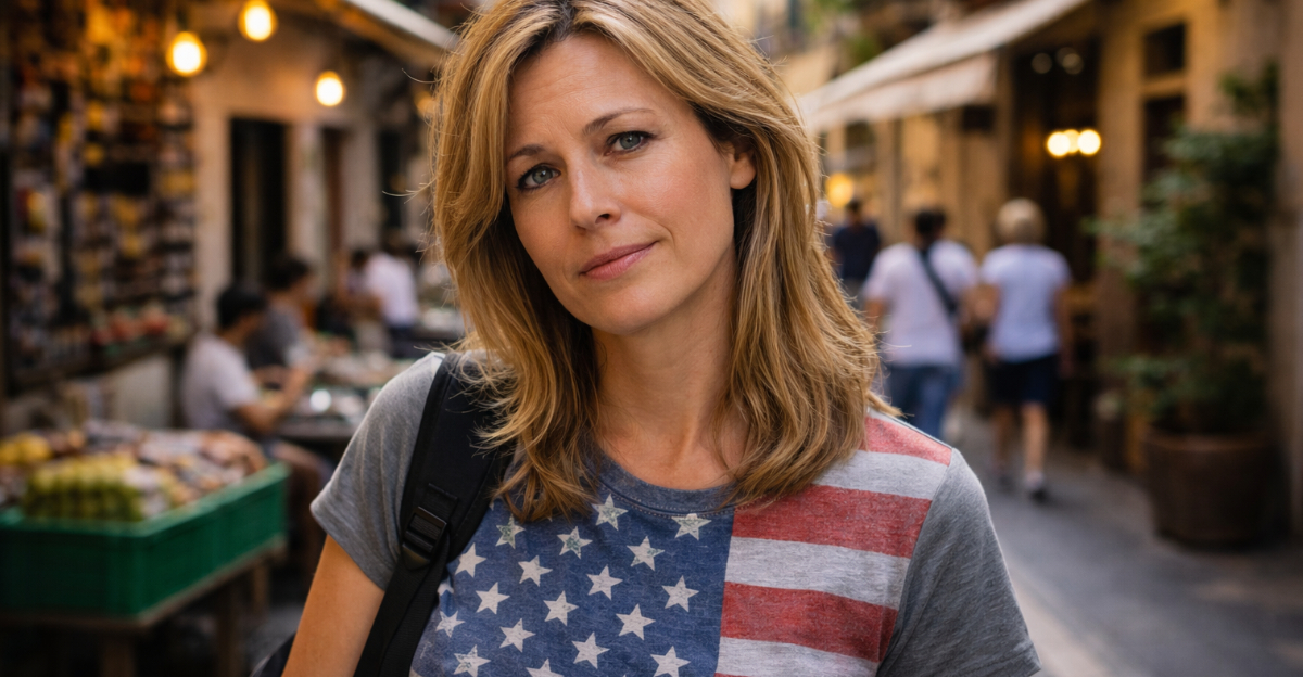 Woman in thought on European street