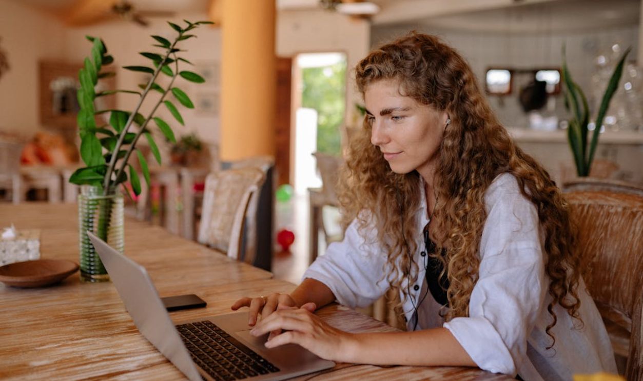 A Woman Using a Laptop