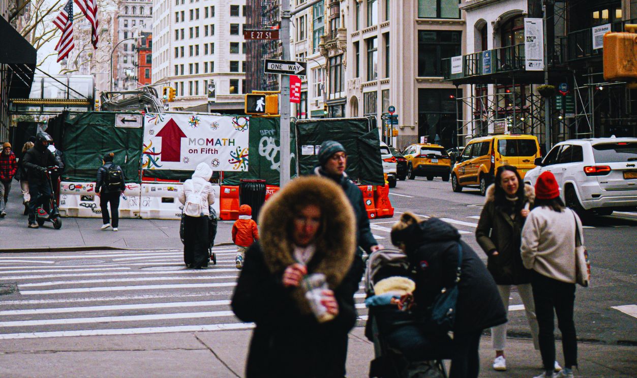 Pedestrians in Jackets in New York
