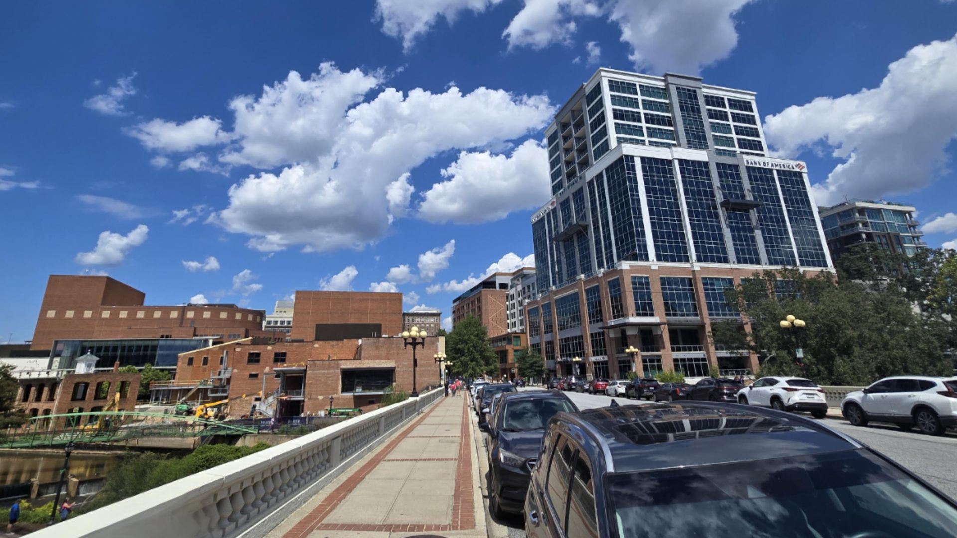 Greenville, SC Skyline from the Main Street Bridge over Reedy River