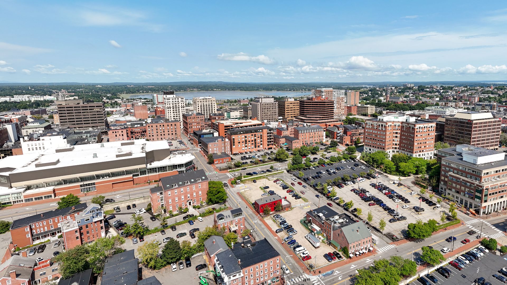 Aerial view of Portland, Maine's skyline