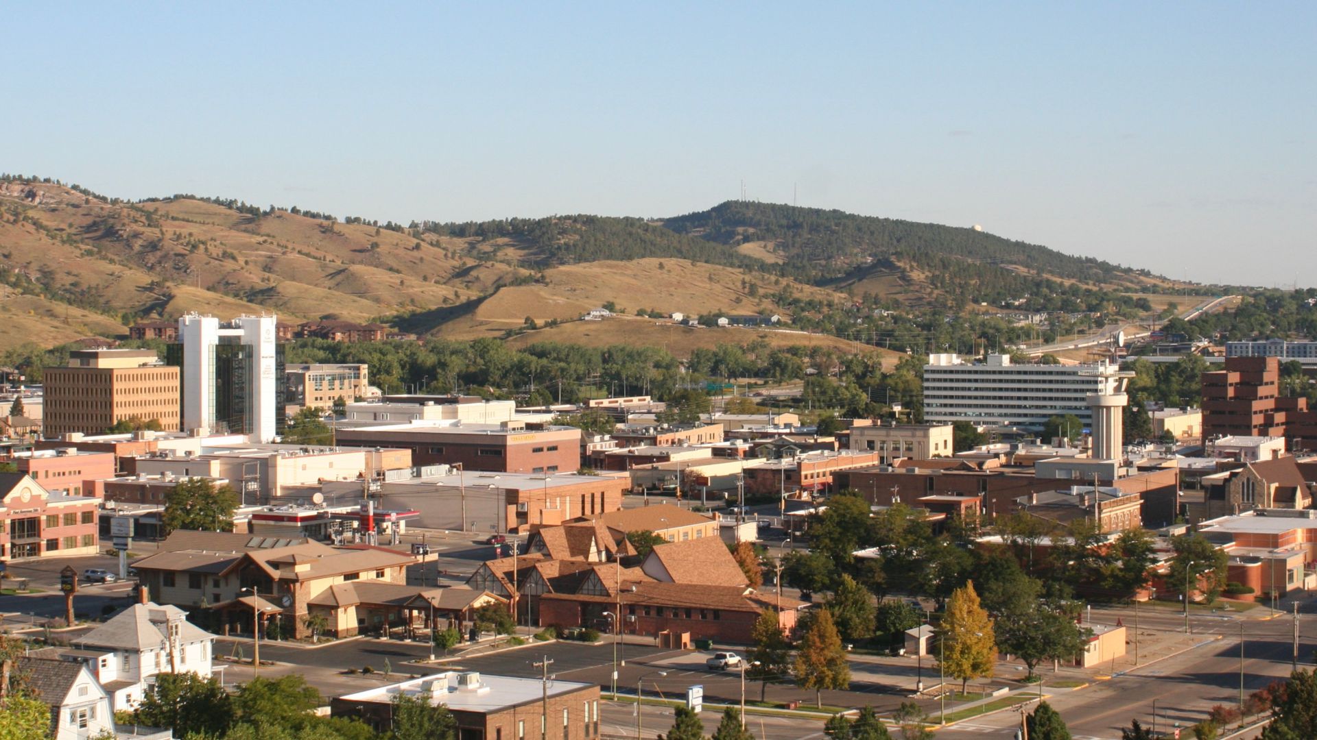 Skyline of Rapid City, South Dakota, taken from Hillcrest Drive