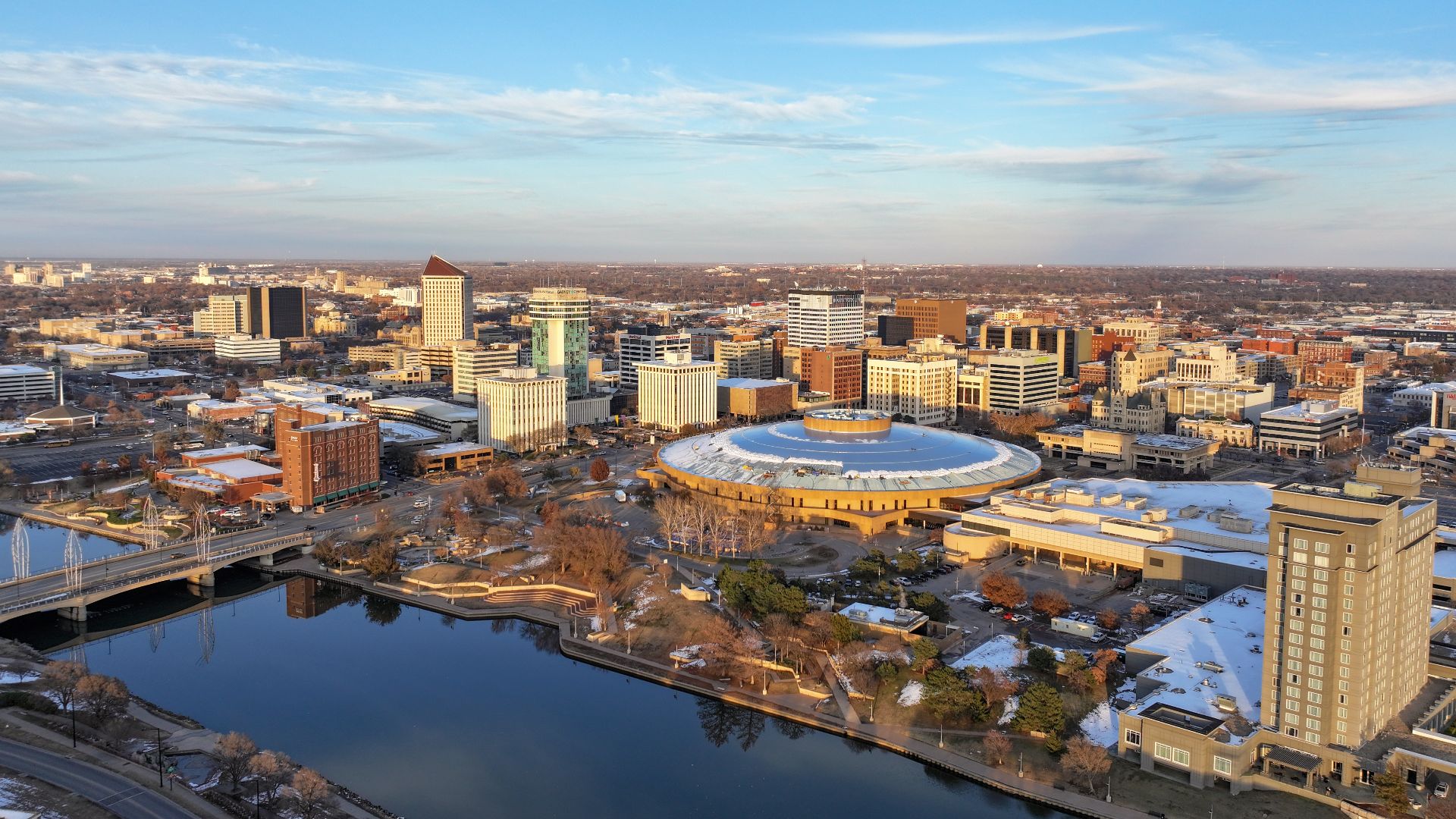 Wichita, Kansas skyline aerial view