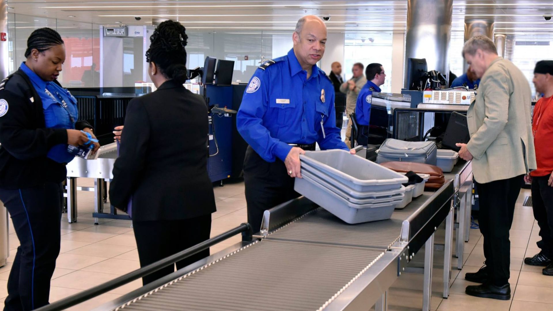 Standing in Your Shoes. A message from Secretary Johnson about the men and women of TSA →
“On Thursday, I worked alongside the men and women of the Transportation Security Administration at the Baltimore-Washington International Airport. I interacted with passengers and addressed their questions, and even helped a family get to their gate on time. These are just a sampling of the essential tasks that the men and women of TSA perform each and every day as they stand on the front lines of our nation’s aviation security. I have stood in their shoes – this job is not easy. But it is vital. TSA secures the skies, and does so professionally, courteously, and with a sincere dedication to duty. Thank you, TSA, for what you do to protect the homeland.”

Official DHS photo by Barry Bahler.