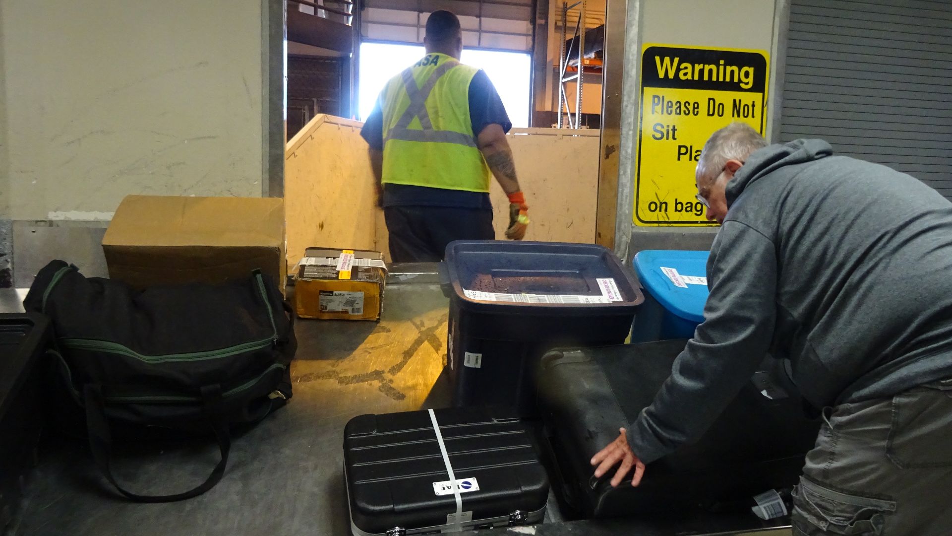 Baggage claim at Wiley Post–Will Rogers Memorial Airport, Barrow, Alaska, USA.