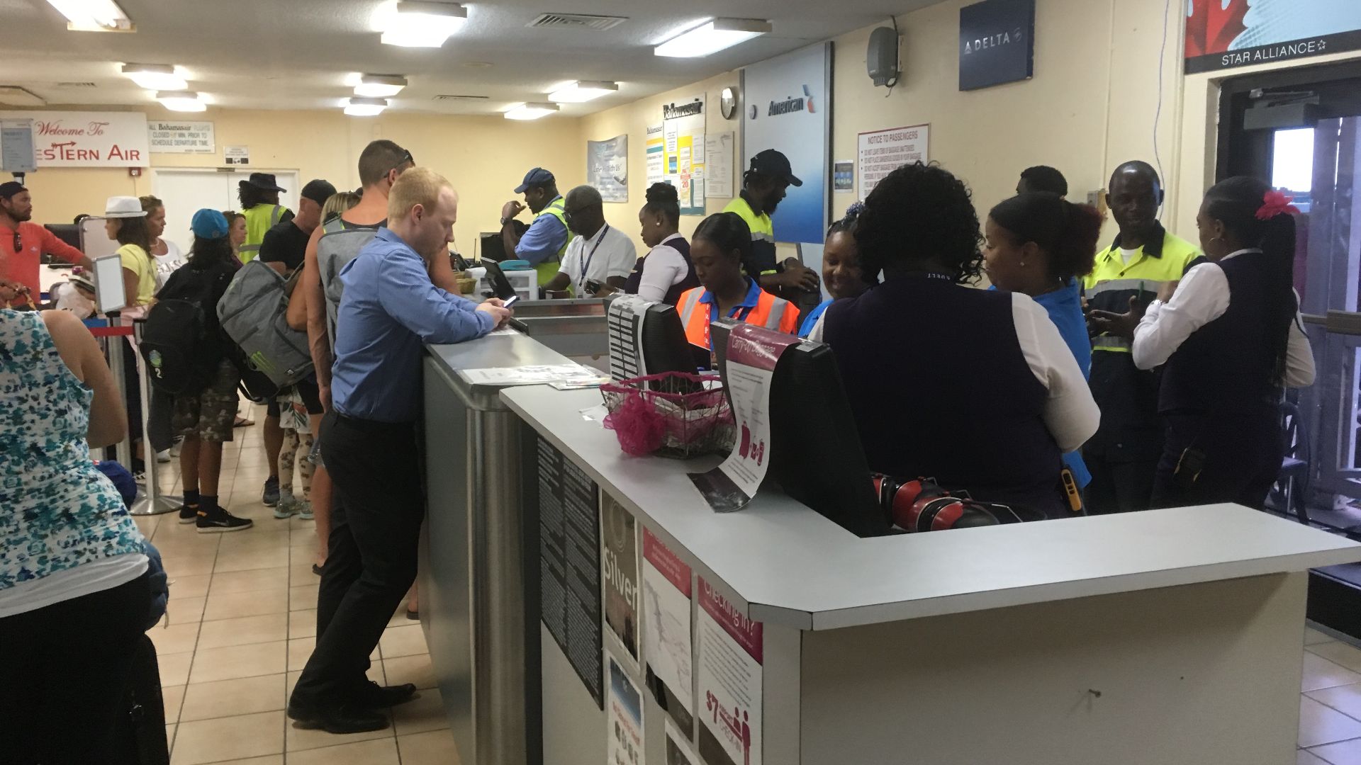 Main check in counters at Exuma International Airport in February 2019.