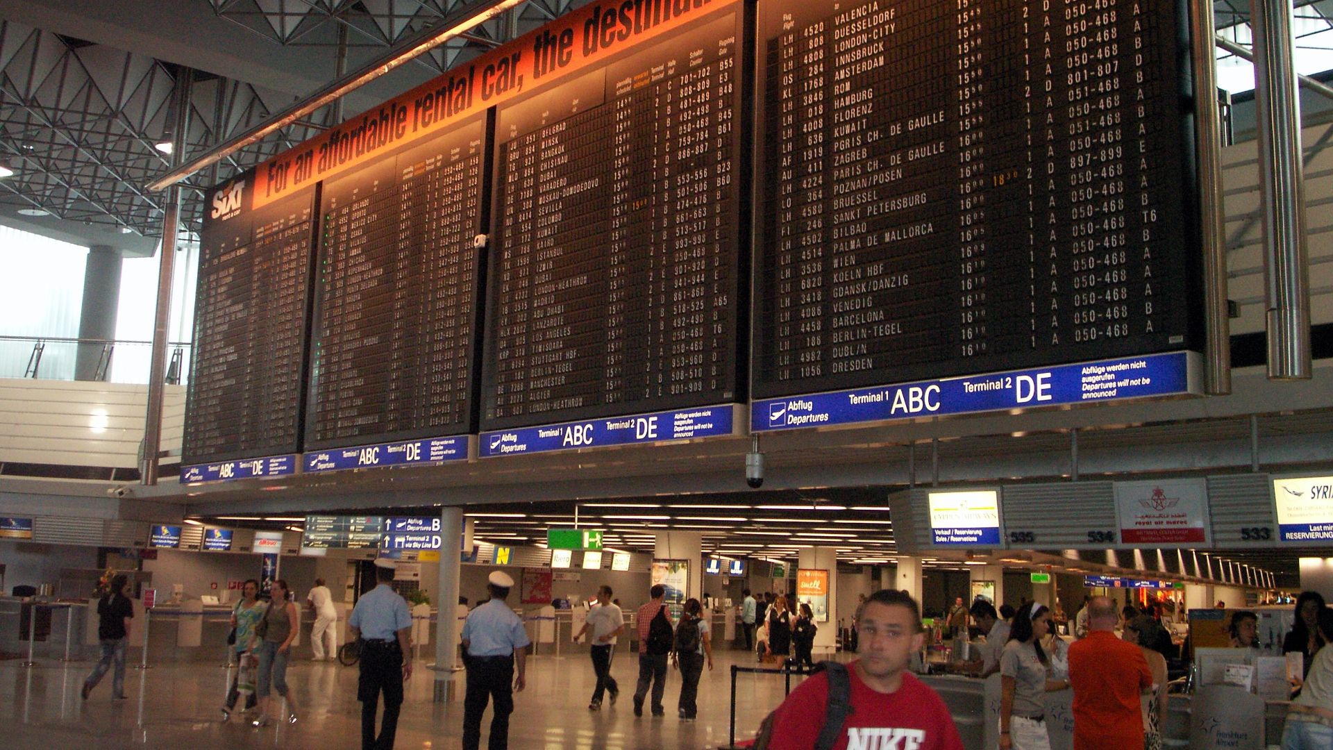 Information Panel, Terminal 1 at Frankfurt Airport