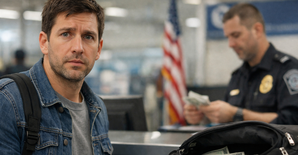 Airport customs checkpoint