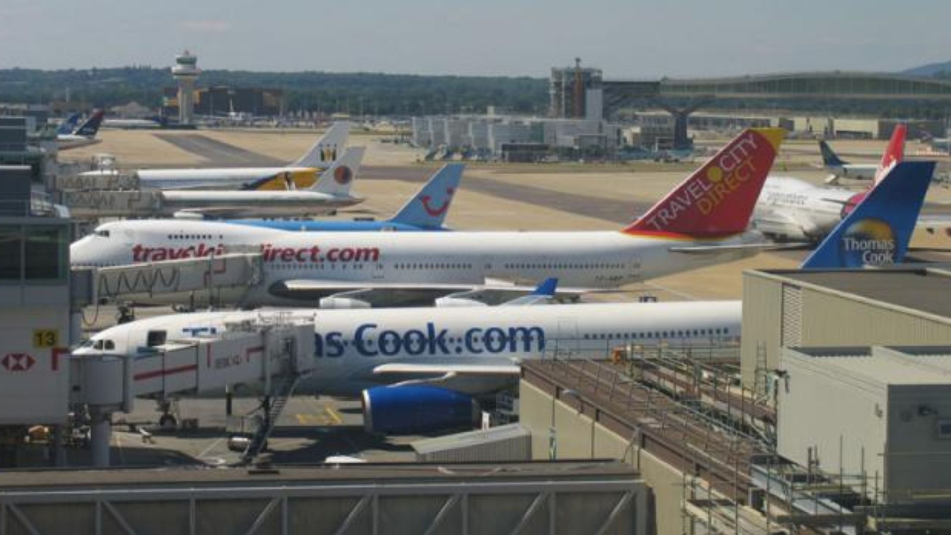 South Terminal, London Gatwick Airport. Taken from Norfolk House in the South Terminal building, overlooking the loading bays.