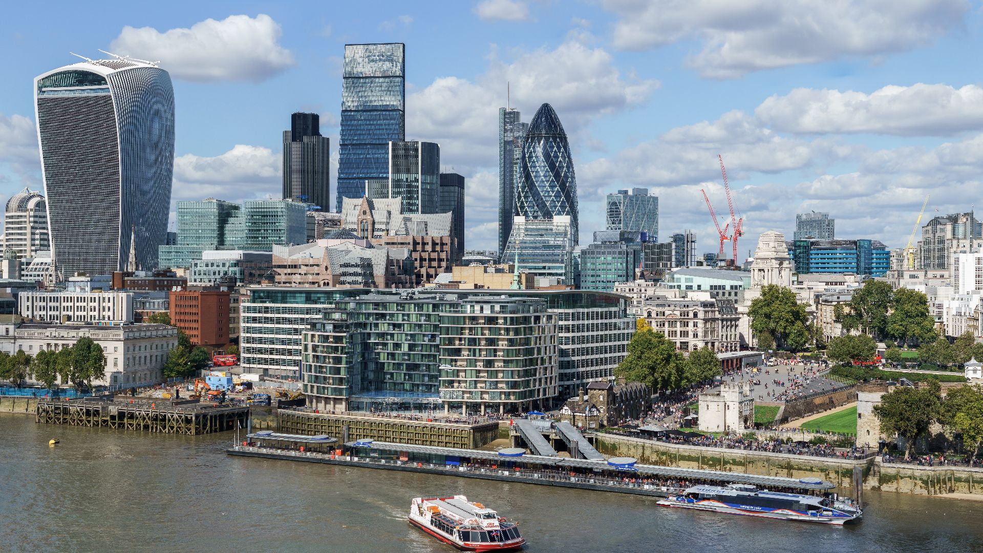 The City of London viewed from the balcony at City Hall.