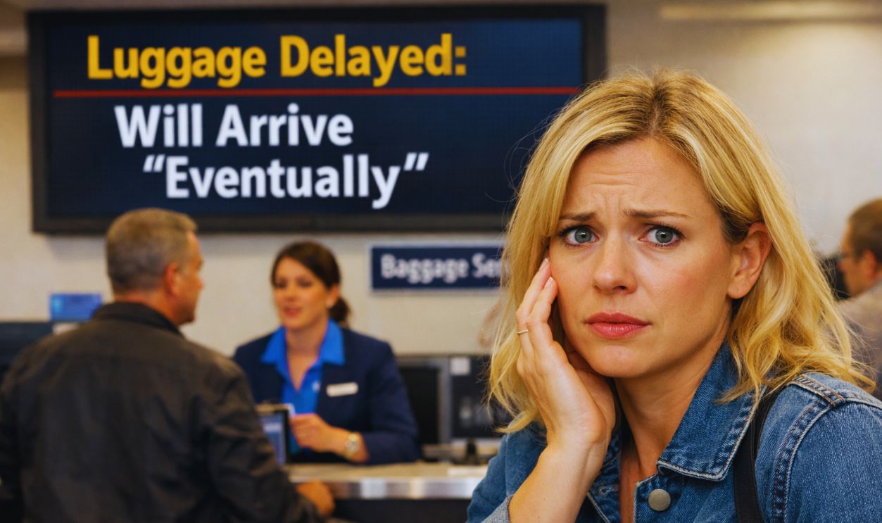 Woman worried airport