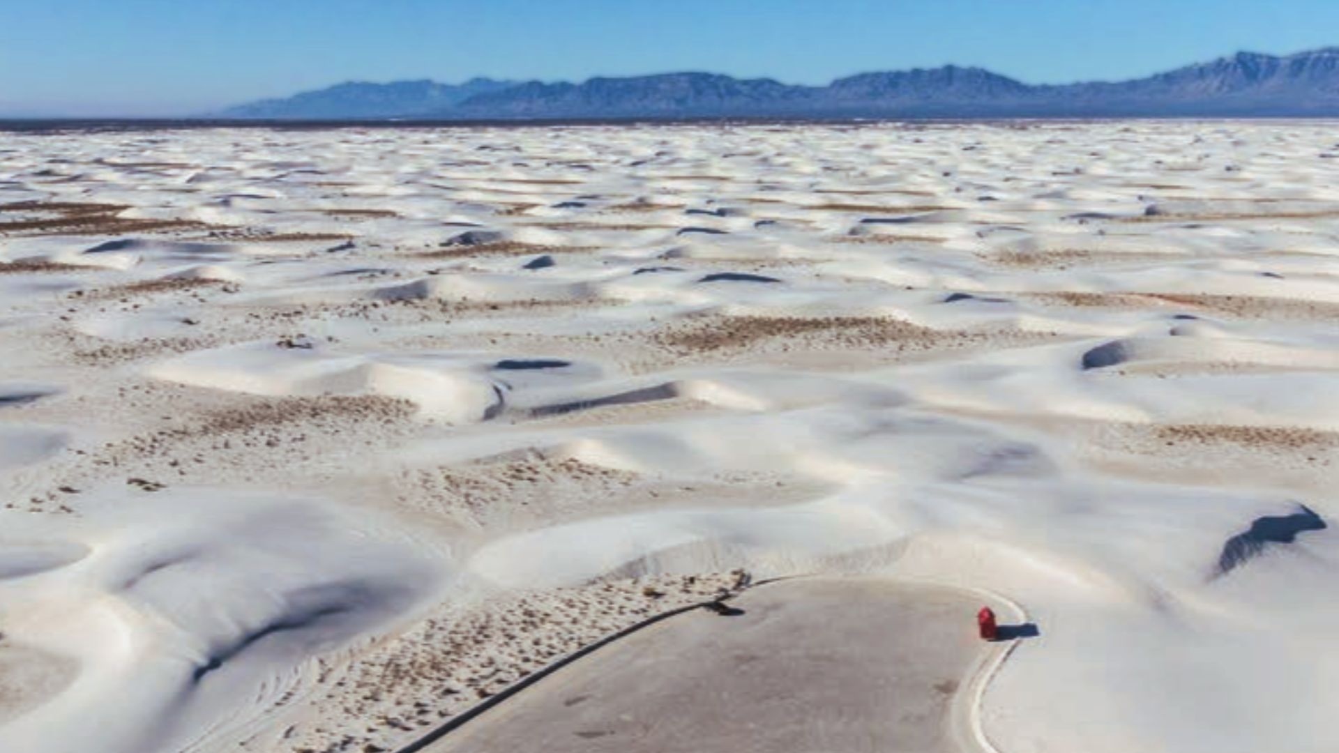 Aerial view of dunefield, White Sands National Park, New Mexico, United States