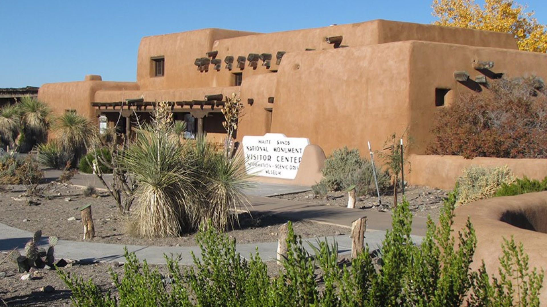 White Sands National Park visitor center and native plant garden, New Mexico, United States