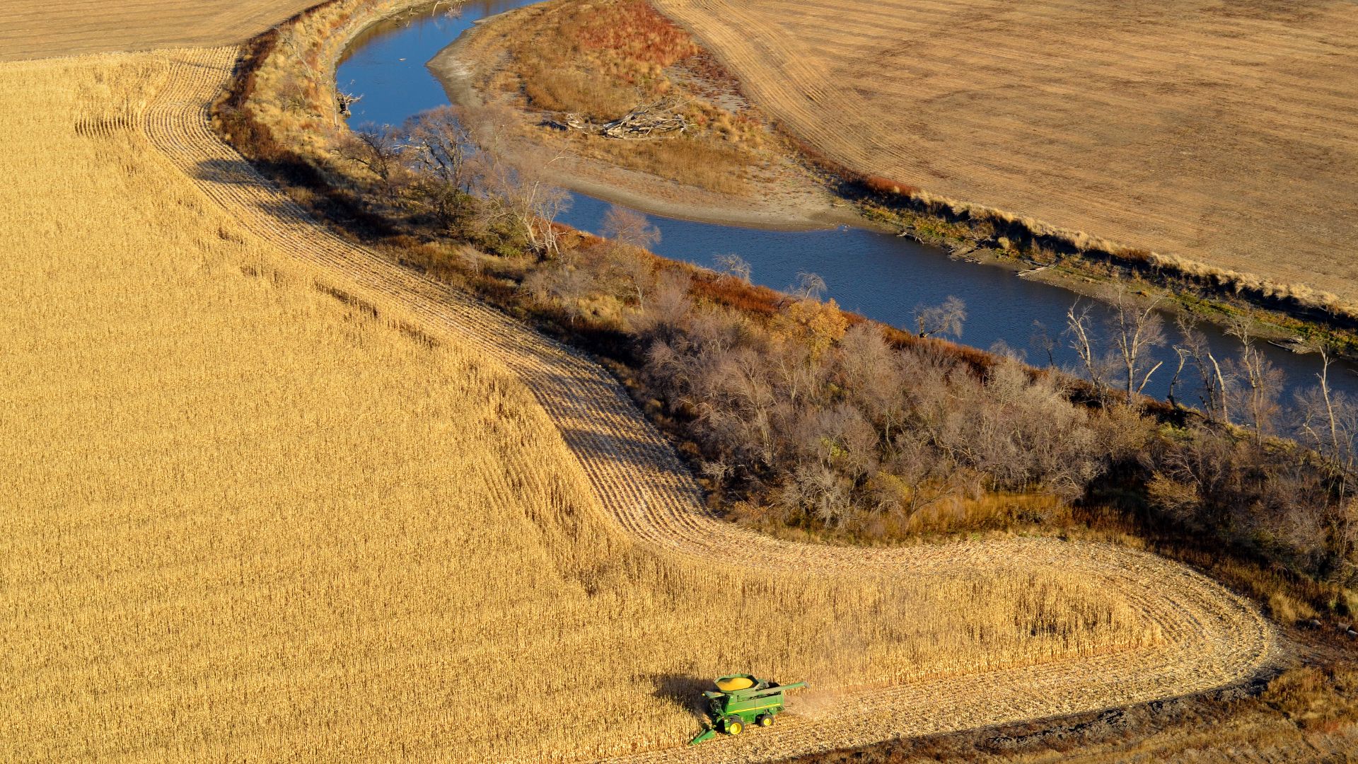 File:South Dakota Farm Corn Harvest Aerial 3.jpg