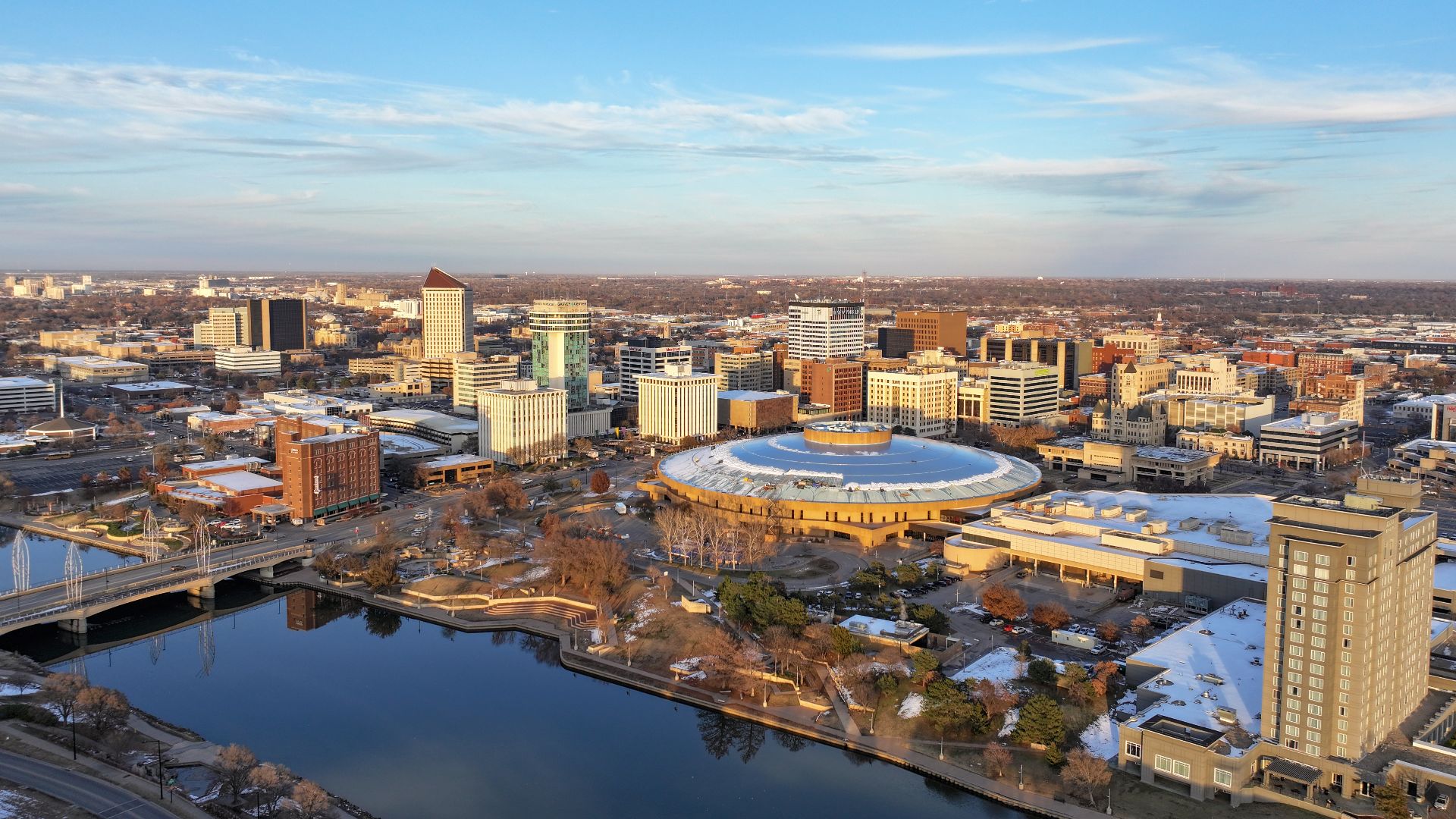 Wichita, Kansas skyline aerial view