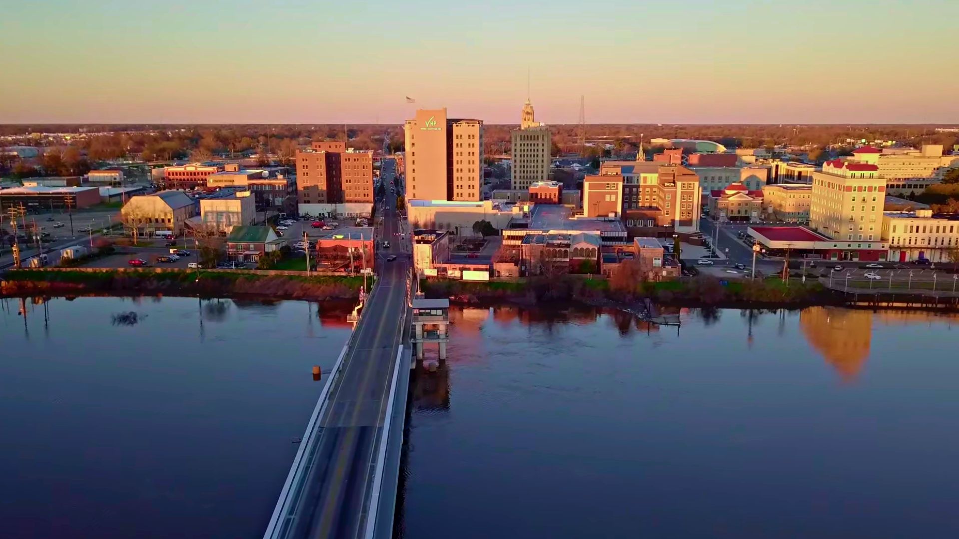 This is the skyline of Monroe, Louisiana in 2021.