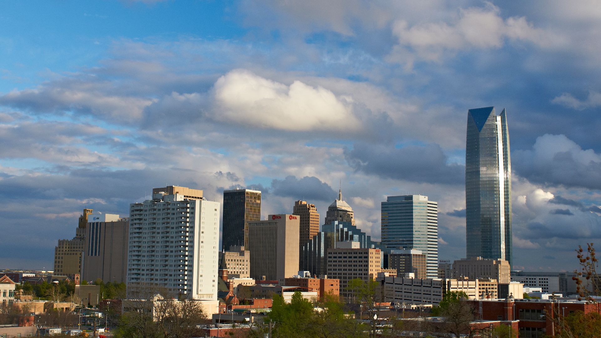 This photo of downtown Oklahoma City's skyline is current as of January 2015. It comes from the Flickr folder of photo assets for Media requests to the Greater Oklahoma City Chamber or the Oklahoma City. https://www.flickr.com/photos/oklahomacity/8347784256/