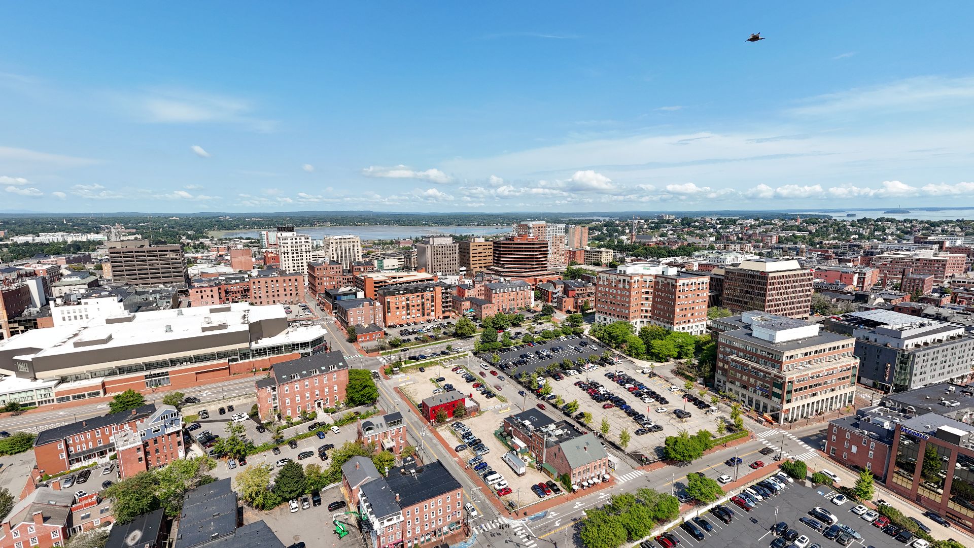 Aerial view of Portland, Maine's skyline