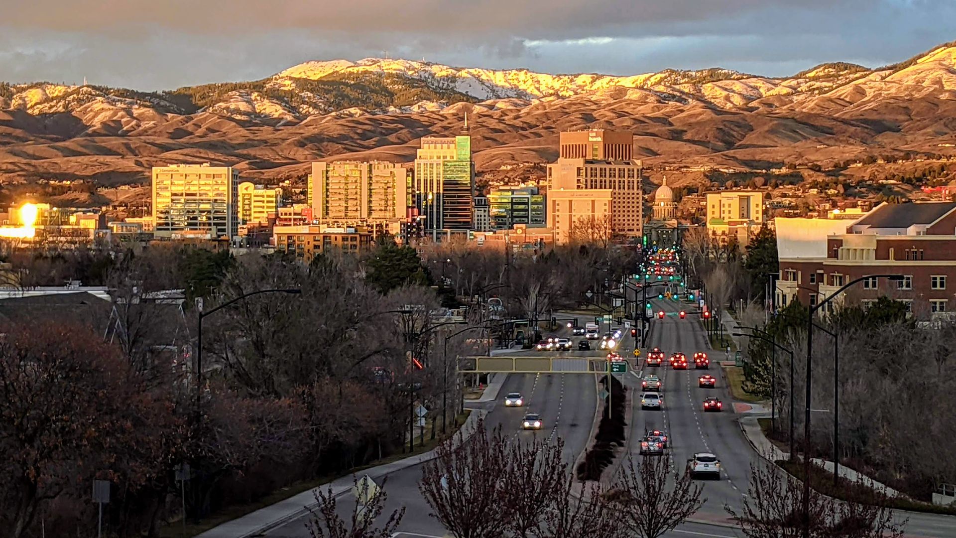 Downtown Boise in the winter of 2021