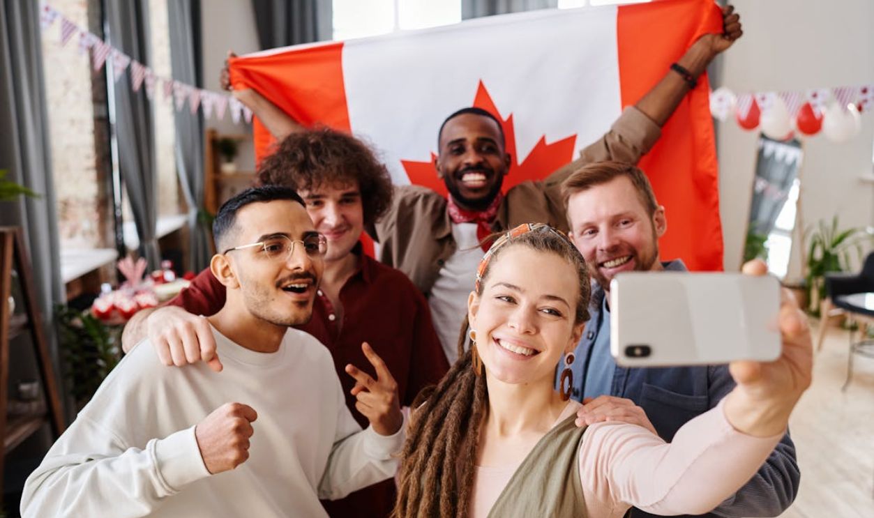 A Group of Friends Taking Selfie