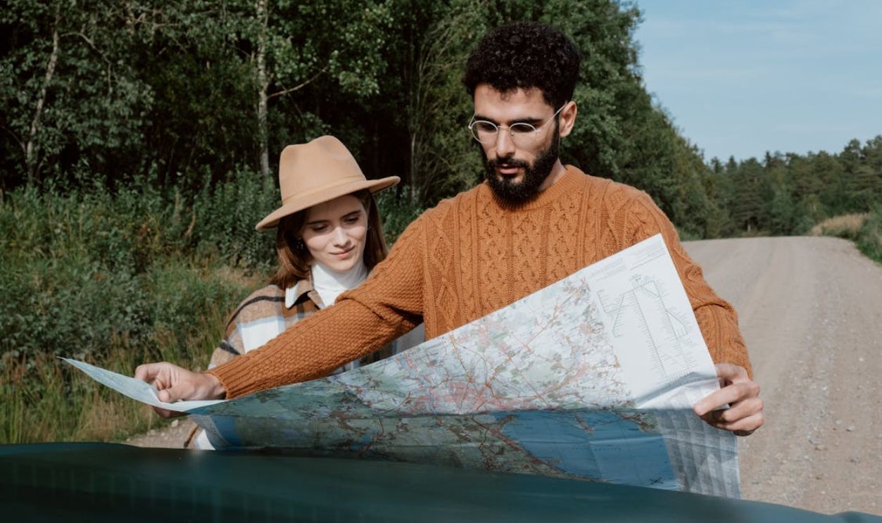 A Couple Looking at a Map