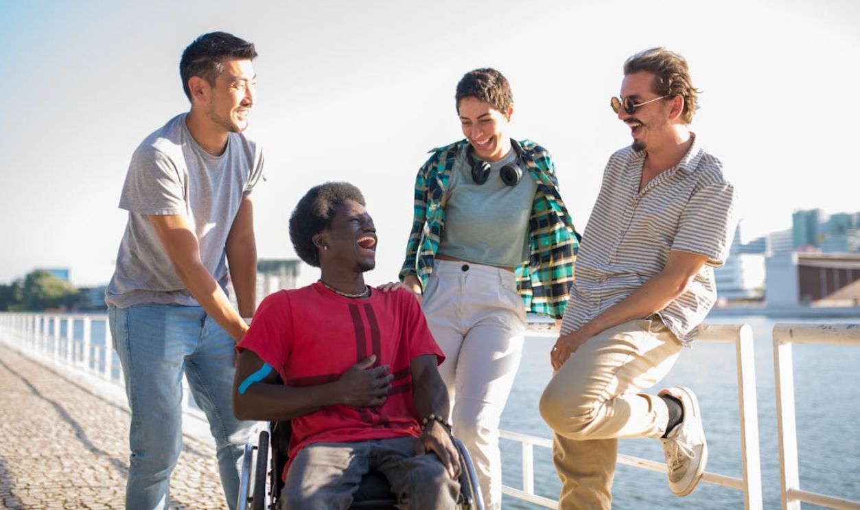 People Laughing While Having a Conversation