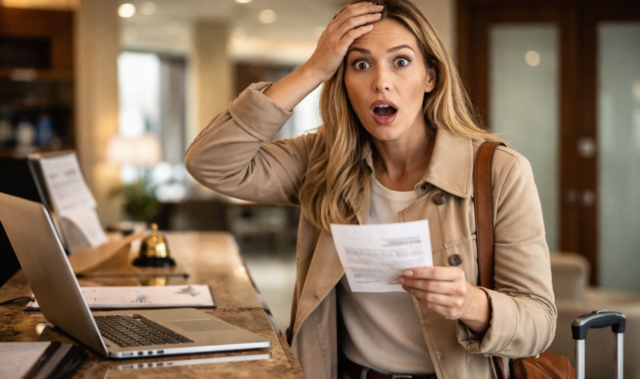 Surprised at the hotel reception
