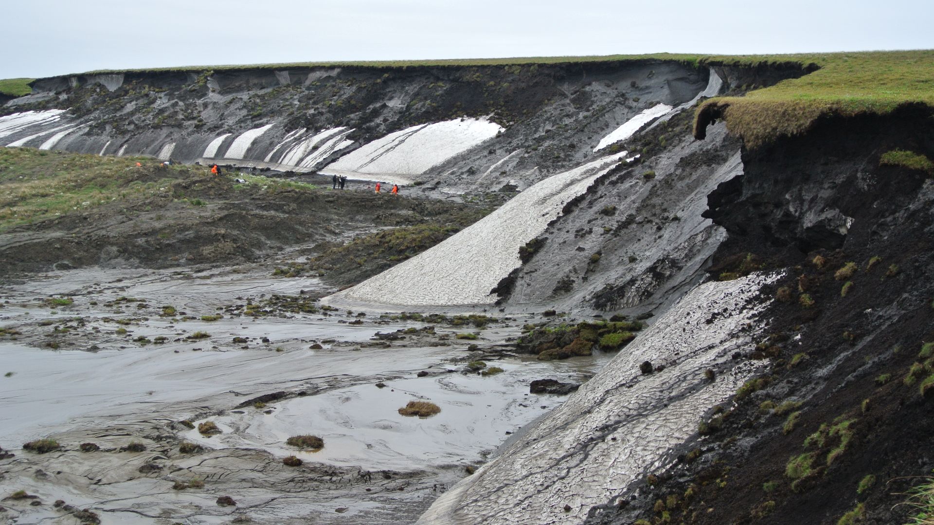 Thawing permafrost in Herschel Island, 2013