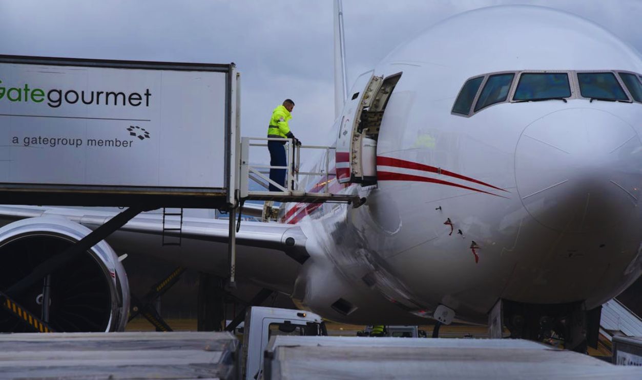 Commercial Airplane Food Catering at Geneve Airport