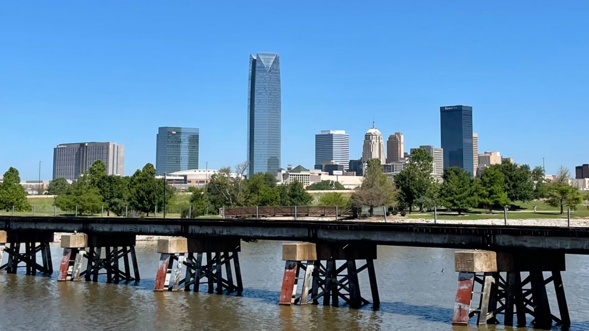 Skyline of downtown Oklahoma City.