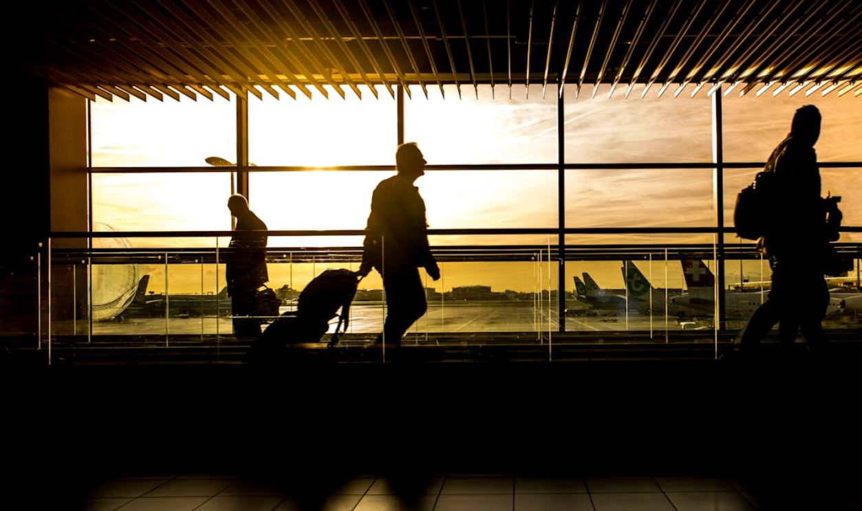 Silhouette of Person in Airport