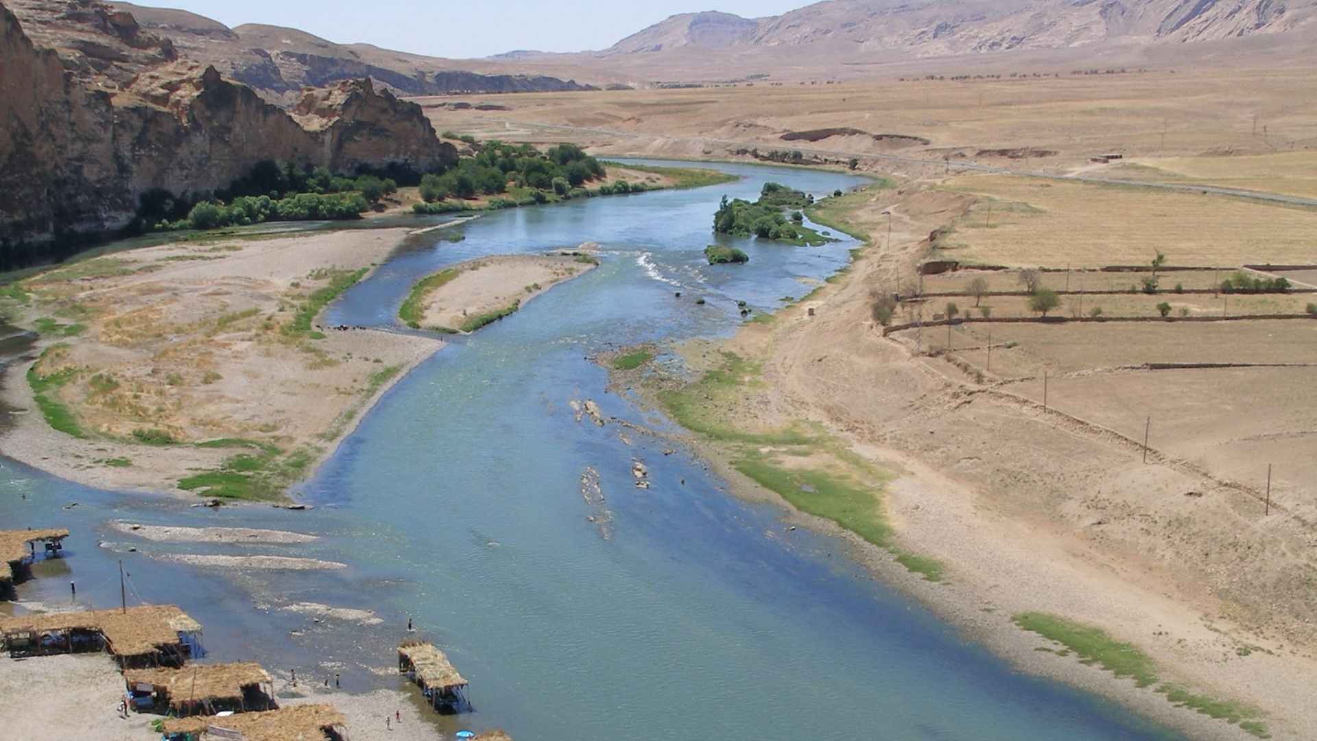 View of the Tigris River in Hasankeyf, seen from the Citadel