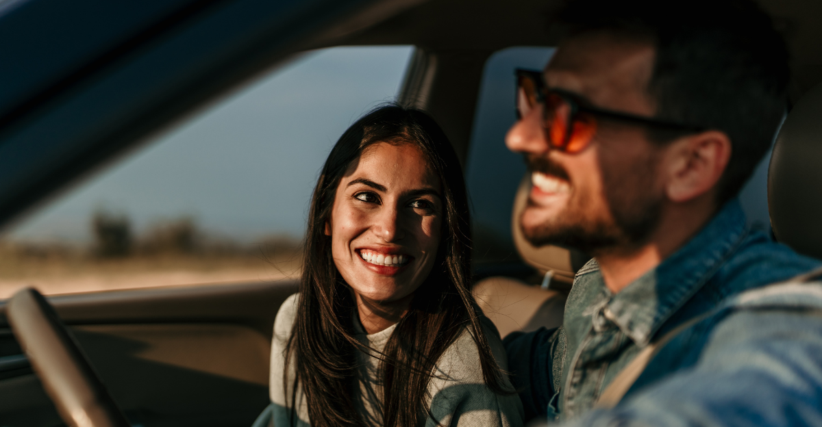 Shot of a young couple going a road trip together