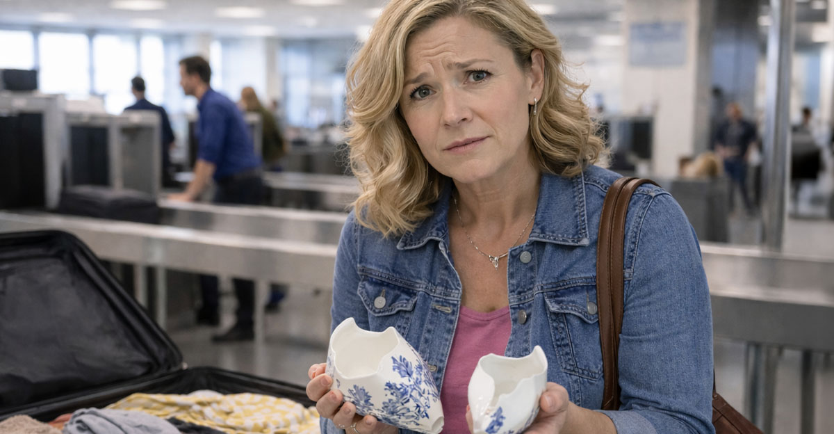 AI-generated image of woman concerned about damages caused by TSA