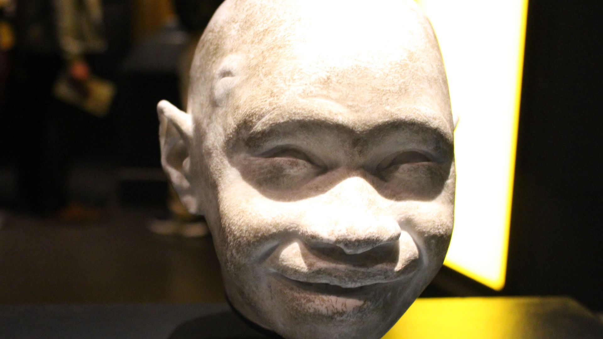 The model of a Neanderthalian (Homo neanderthalensis) child's head, at the Natural History Museum in London, England.