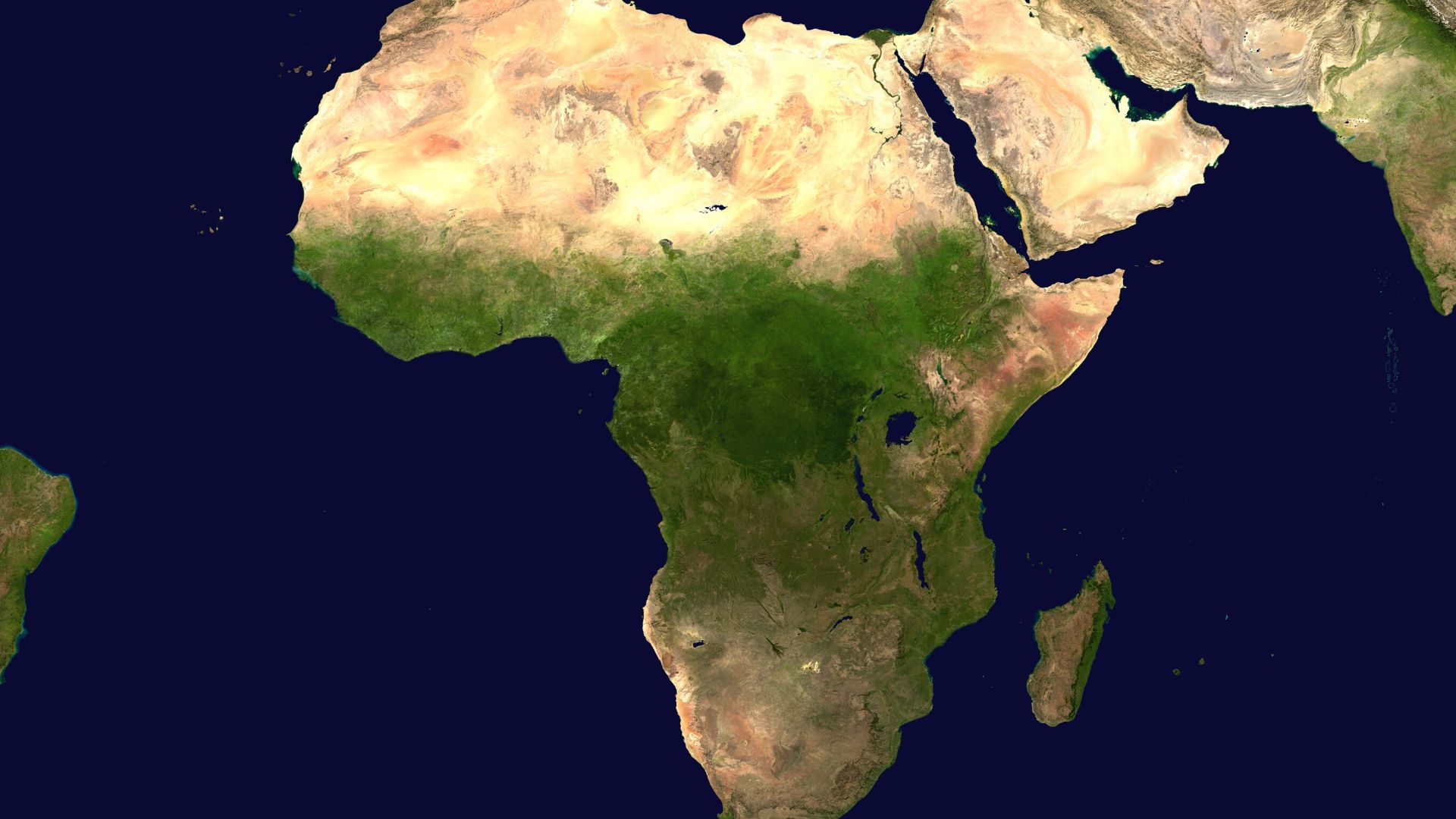 Satellite composition of the whole Earth's surface.