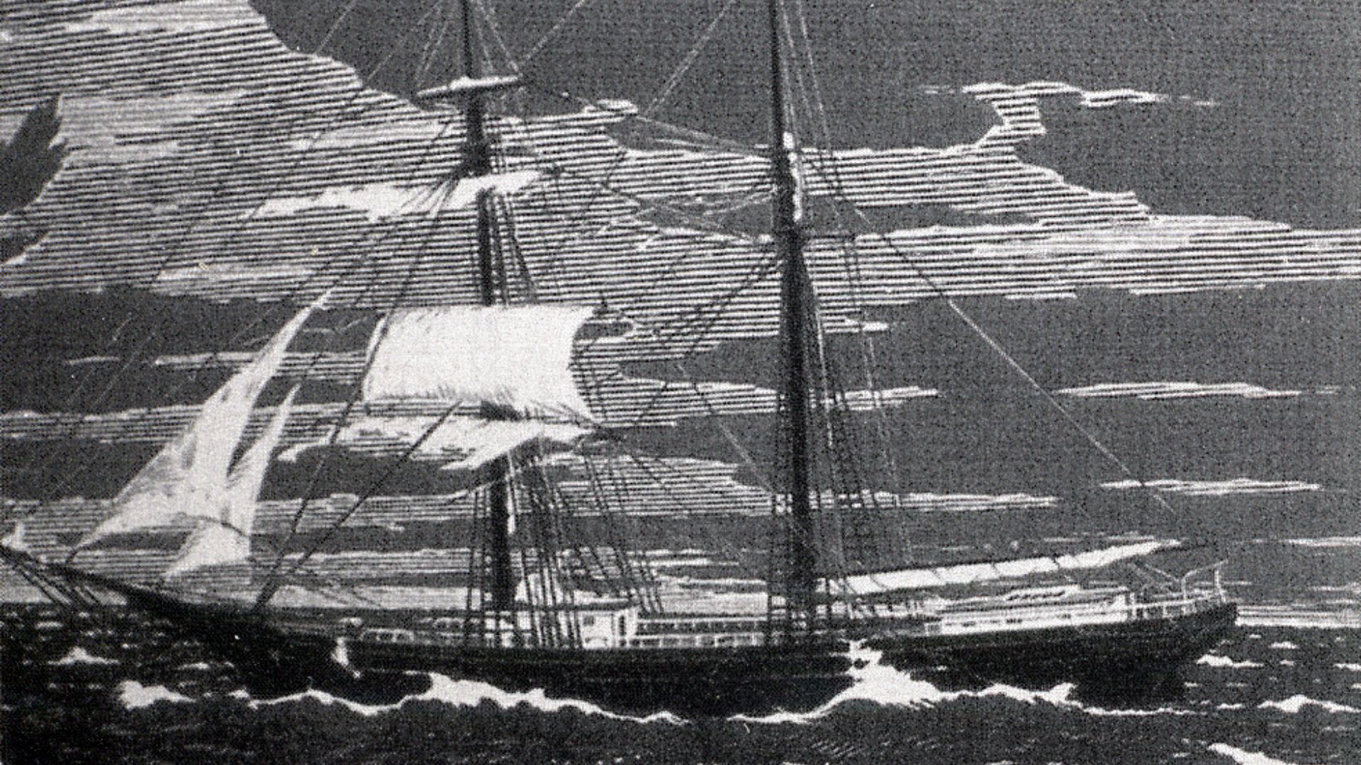 Engraving of the Mary Celeste.
