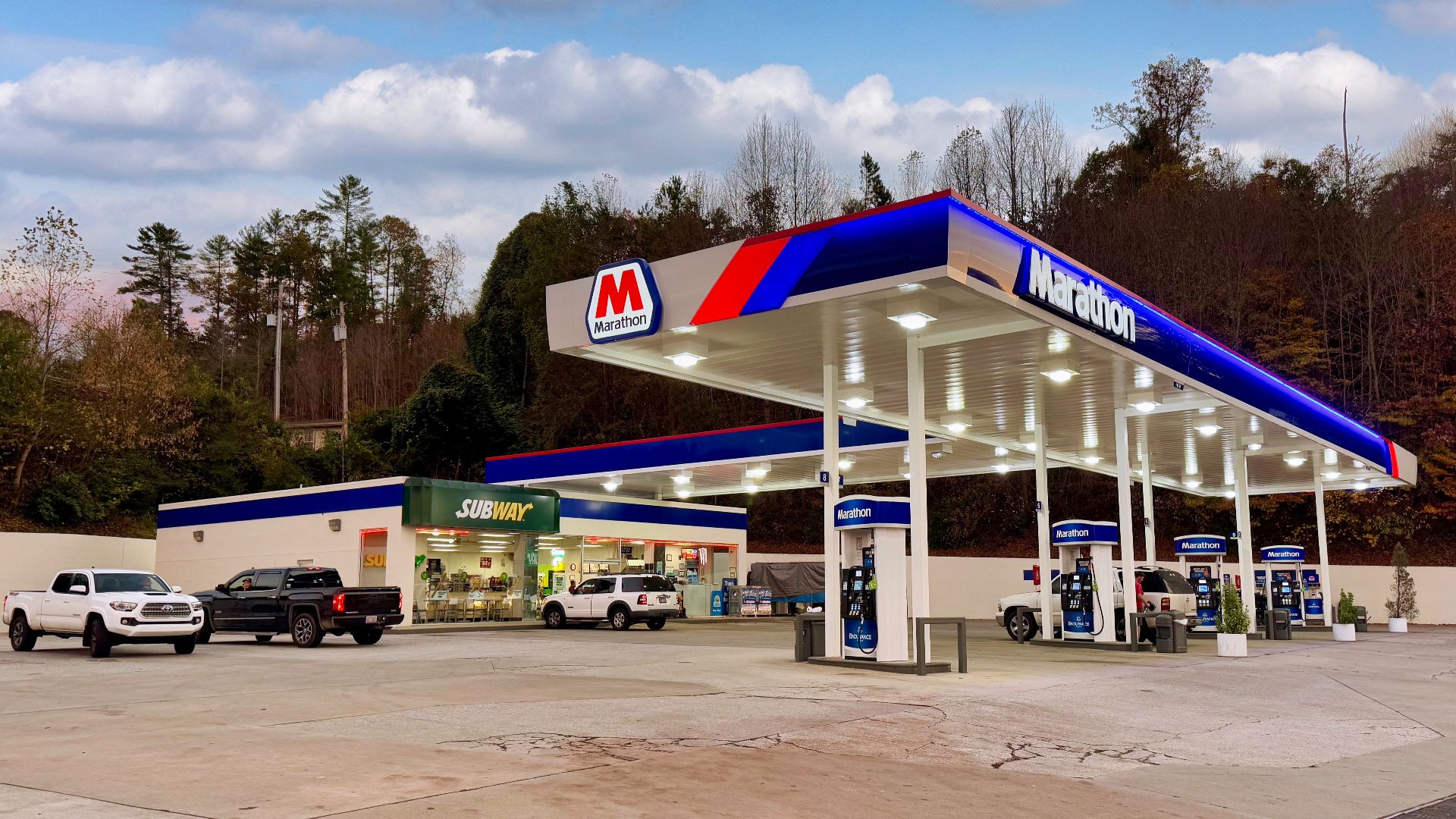 A Marathon Petroleum gas station in Murphy, North Carolina