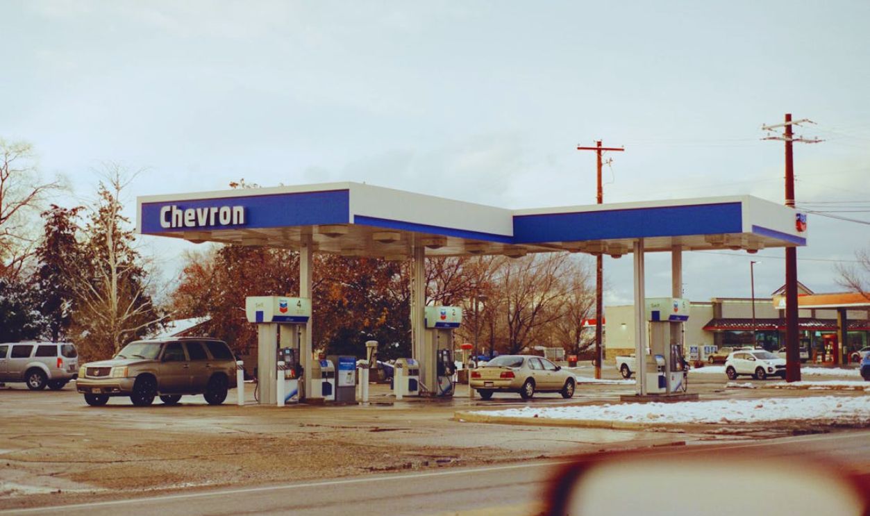Vehicles at a Gas Station